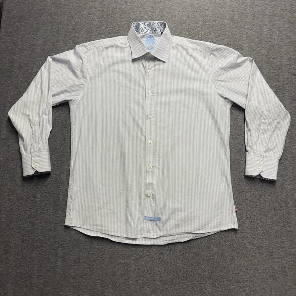 Lot of 4 English Laundry Dress Shirt Men's 17 34/35 Purple Blue Flip Cuff Logo - Picture 13 of 16